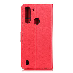 Handytasche Stand Schutzhülle Flip Leder Hülle A03D für Motorola Moto One Fusion Rot