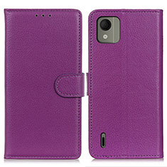 Handytasche Stand Schutzhülle Flip Leder Hülle A03D für Nokia C110 Violett