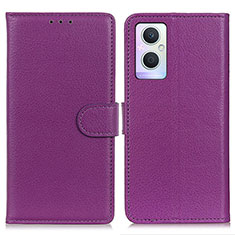 Handytasche Stand Schutzhülle Flip Leder Hülle A03D für Oppo Reno8 Lite 5G Violett