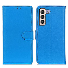 Handytasche Stand Schutzhülle Flip Leder Hülle A03D für Samsung Galaxy S21 5G Hellblau
