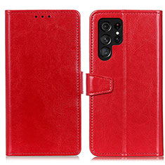 Handytasche Stand Schutzhülle Flip Leder Hülle A03D für Samsung Galaxy S22 Ultra 5G Rot