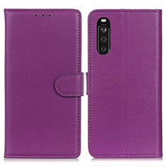 Handytasche Stand Schutzhülle Flip Leder Hülle A03D für Sony Xperia 10 III Violett