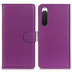 Handytasche Stand Schutzhülle Flip Leder Hülle A03D für Sony Xperia 10 V Violett