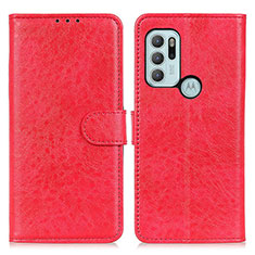 Handytasche Stand Schutzhülle Flip Leder Hülle A04D für Motorola Moto G60s Rot