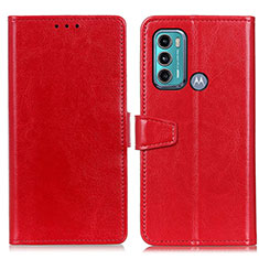 Handytasche Stand Schutzhülle Flip Leder Hülle A06D für Motorola Moto G60 Rot