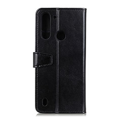 Handytasche Stand Schutzhülle Flip Leder Hülle A06D für Motorola Moto One Fusion Schwarz