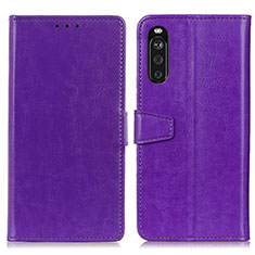 Handytasche Stand Schutzhülle Flip Leder Hülle A06D für Sony Xperia 10 III Violett