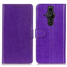 Handytasche Stand Schutzhülle Flip Leder Hülle A06D für Sony Xperia PRO-I Violett
