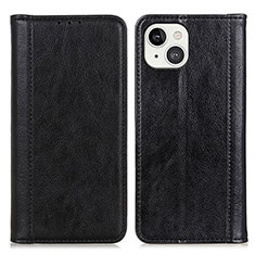 Handytasche Stand Schutzhülle Flip Leder Hülle A08 für Apple iPhone 14 Schwarz