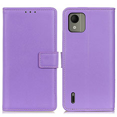 Handytasche Stand Schutzhülle Flip Leder Hülle A08D für Nokia C110 Violett