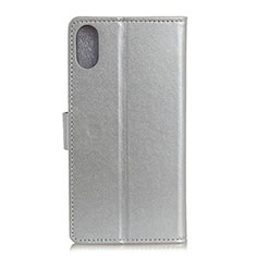 Handytasche Stand Schutzhülle Flip Leder Hülle A08D für Samsung Galaxy A01 Core Silber