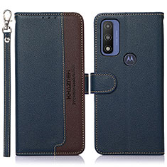 Handytasche Stand Schutzhülle Flip Leder Hülle A09D für Motorola Moto G Pure Blau