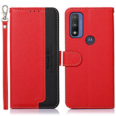 Handytasche Stand Schutzhülle Flip Leder Hülle A09D für Motorola Moto G Pure Rot