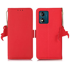 Handytasche Stand Schutzhülle Flip Leder Hülle B01H für Motorola Moto E13 Rot