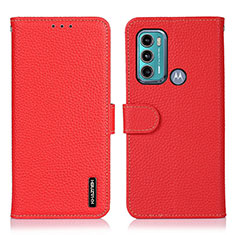 Handytasche Stand Schutzhülle Flip Leder Hülle B01H für Motorola Moto G40 Fusion Rot