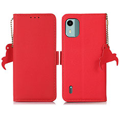 Handytasche Stand Schutzhülle Flip Leder Hülle B01H für Nokia C12 Rot