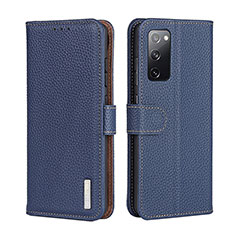 Handytasche Stand Schutzhülle Flip Leder Hülle B01H für Samsung Galaxy A02s Blau