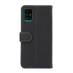 Handytasche Stand Schutzhülle Flip Leder Hülle B01H für Samsung Galaxy A51 5G Schwarz