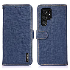Handytasche Stand Schutzhülle Flip Leder Hülle B01H für Samsung Galaxy S21 Ultra 5G Blau