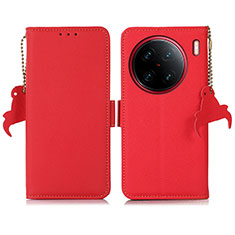 Handytasche Stand Schutzhülle Flip Leder Hülle B01H für Vivo X90 Pro 5G Rot