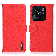 Handytasche Stand Schutzhülle Flip Leder Hülle B01H für Xiaomi Redmi 10 Power Rot