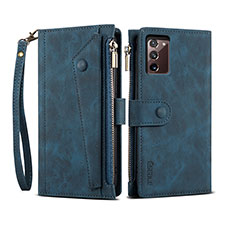Handytasche Stand Schutzhülle Flip Leder Hülle B01S für Samsung Galaxy Note 20 5G Blau