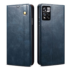Handytasche Stand Schutzhülle Flip Leder Hülle B01S für Xiaomi Poco X4 NFC Blau