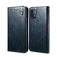 Handytasche Stand Schutzhülle Flip Leder Hülle B01S für Xiaomi Redmi Note 9 4G Blau