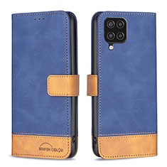 Handytasche Stand Schutzhülle Flip Leder Hülle B02F für Samsung Galaxy A12 5G Blau