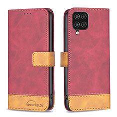 Handytasche Stand Schutzhülle Flip Leder Hülle B02F für Samsung Galaxy A12 5G Rot