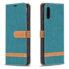 Handytasche Stand Schutzhülle Flip Leder Hülle B02F für Samsung Galaxy M02 Grün