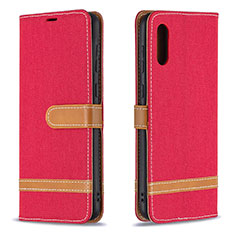 Handytasche Stand Schutzhülle Flip Leder Hülle B02F für Samsung Galaxy M02 Rot