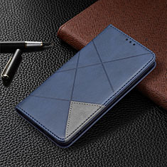 Handytasche Stand Schutzhülle Flip Leder Hülle B02F für Samsung Galaxy S21 5G Blau