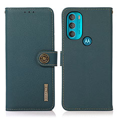 Handytasche Stand Schutzhülle Flip Leder Hülle B02H für Motorola Moto G71 5G Grün