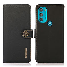 Handytasche Stand Schutzhülle Flip Leder Hülle B02H für Motorola Moto G71 5G Schwarz