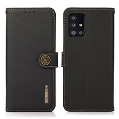 Handytasche Stand Schutzhülle Flip Leder Hülle B02H für Samsung Galaxy A51 4G Schwarz