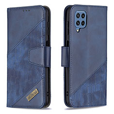 Handytasche Stand Schutzhülle Flip Leder Hülle B03F für Samsung Galaxy M32 4G Blau