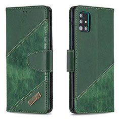Handytasche Stand Schutzhülle Flip Leder Hülle B03F für Samsung Galaxy M40S Grün