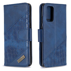 Handytasche Stand Schutzhülle Flip Leder Hülle B03F für Samsung Galaxy Note 20 5G Blau