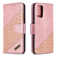 Handytasche Stand Schutzhülle Flip Leder Hülle B03F für Samsung Galaxy Note 20 5G Rosegold