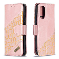 Handytasche Stand Schutzhülle Flip Leder Hülle B03F für Xiaomi Poco M3 Rosegold