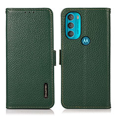 Handytasche Stand Schutzhülle Flip Leder Hülle B03H für Motorola Moto G71 5G Grün