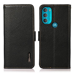 Handytasche Stand Schutzhülle Flip Leder Hülle B03H für Motorola Moto G71 5G Schwarz