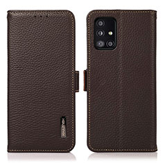 Handytasche Stand Schutzhülle Flip Leder Hülle B03H für Samsung Galaxy A51 4G Braun