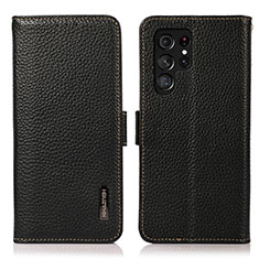 Handytasche Stand Schutzhülle Flip Leder Hülle B03H für Samsung Galaxy S21 Ultra 5G Schwarz