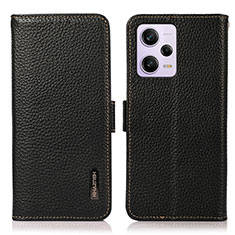 Handytasche Stand Schutzhülle Flip Leder Hülle B03H für Xiaomi Redmi Note 12 Pro 5G Schwarz