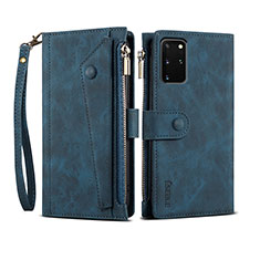 Handytasche Stand Schutzhülle Flip Leder Hülle B03S für Samsung Galaxy S20 Plus 5G Blau