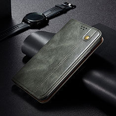 Handytasche Stand Schutzhülle Flip Leder Hülle B03S für Samsung Galaxy S21 Ultra 5G Grün