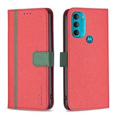 Handytasche Stand Schutzhülle Flip Leder Hülle B04F für Motorola Moto G71 5G Rot