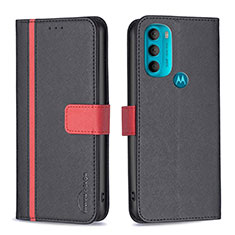 Handytasche Stand Schutzhülle Flip Leder Hülle B04F für Motorola Moto G71 5G Schwarz